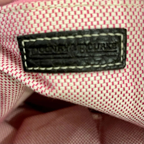 Vintage Dooney & Bourke Brown and Tan Tulip Satchel Logo Purse/Bag w/Lock Strap - Picture 13 of 13